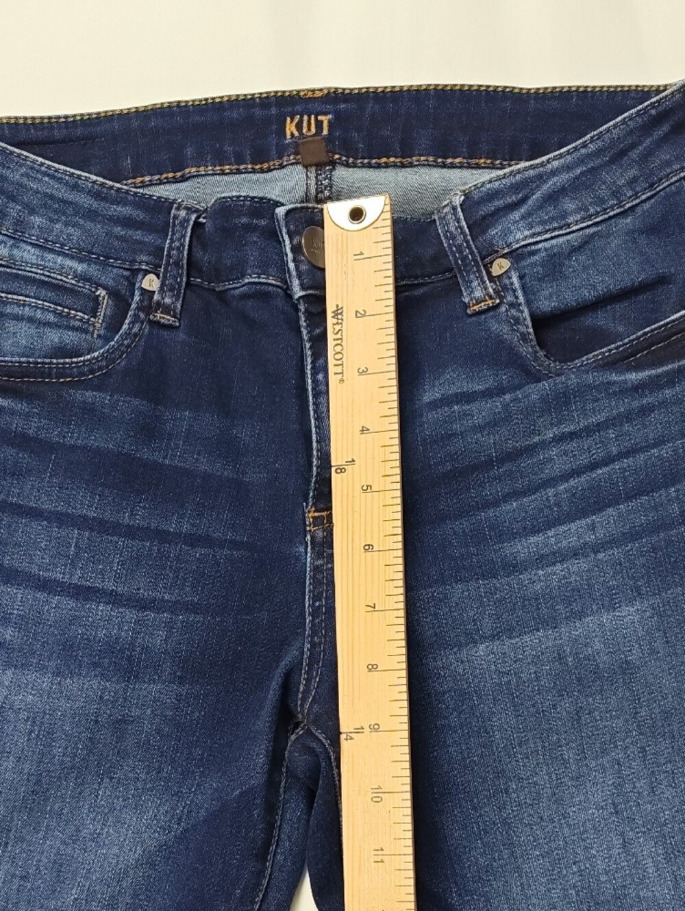 Kut from the Kloth Indigo Stretch Toothpick Skinny Jeans Women's Size 8 Short - Picture 12 of 12
